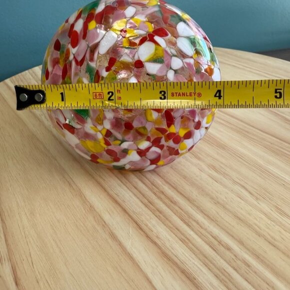 Handmade Zorza Polish Handblown Glass Bell Ornament Colorful Confetti Design NIB - Picture 9 of 13